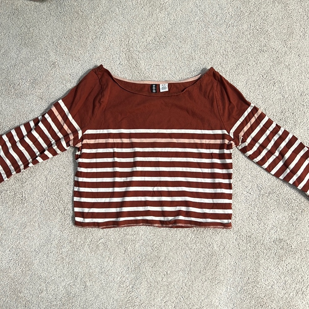Burnt orange striped top